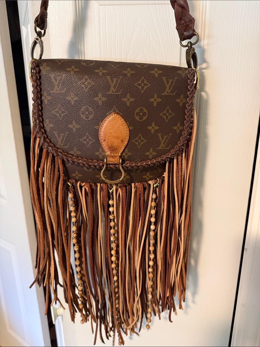 Louis Vuitton Monogram Fringe Crossbody in Brown and Tan
